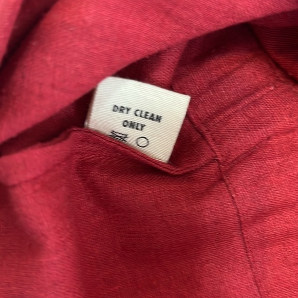 Ali Golden Sz Large Slit-Back Silk Jumper Jumpsuit Salmon Drawstring Waist - Picture 12 of 12